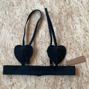 Skims JELLY SHEER RHINESTONE HEART BRALETTE XS